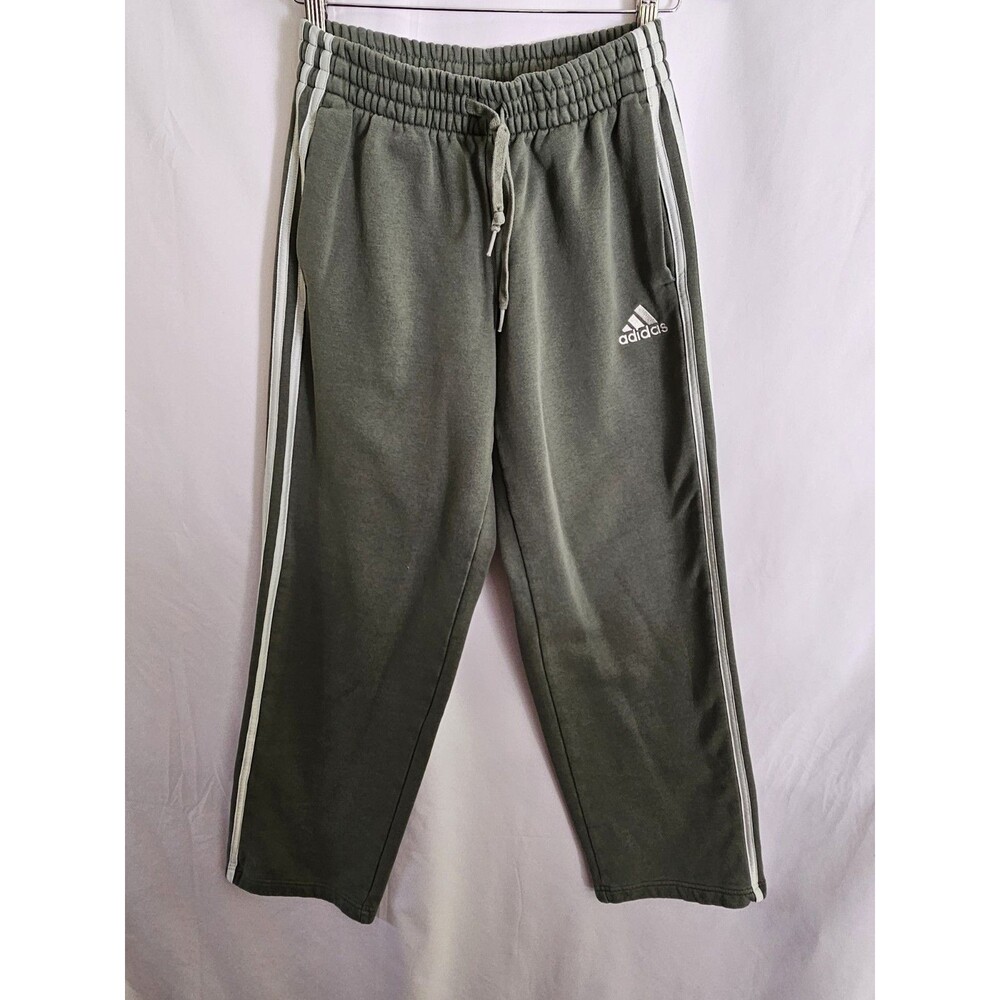 Adidas 3 Stripes Track Sweatpants Men's Green White Stripes Size Small